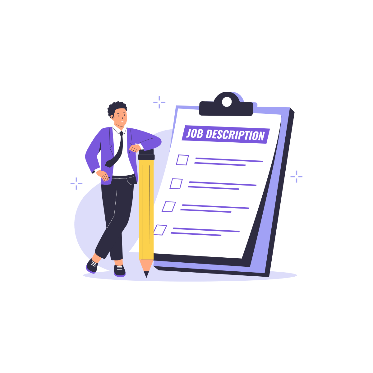Student next to a STEM job description checklist